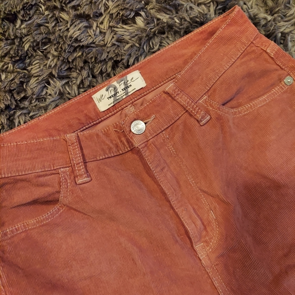 🌴FINAL SALE Free People Hi-Rise Cords Raw Hem Mauve Size 27 - Picture 4 of 9